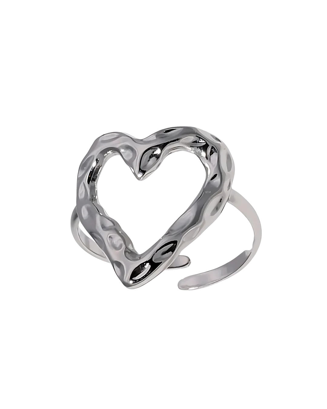 ANILLO CORAZON CALADO SILVER