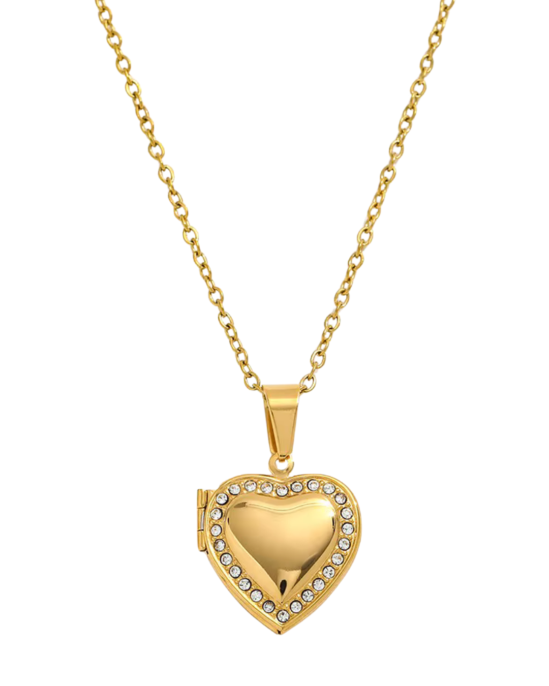 COLLAR RELICARIO SHINY HEART GOLD