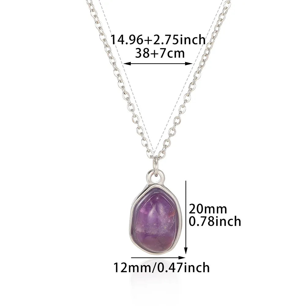 COLLAR PIEDRA NATURAL SILVER VIOLETA