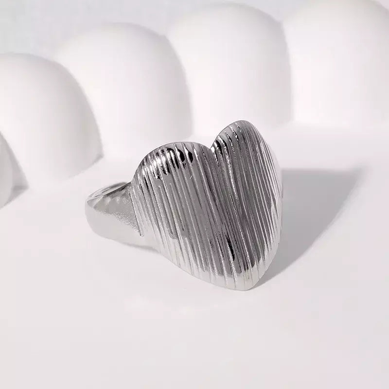 ANILLO RETRO HEART SILVER