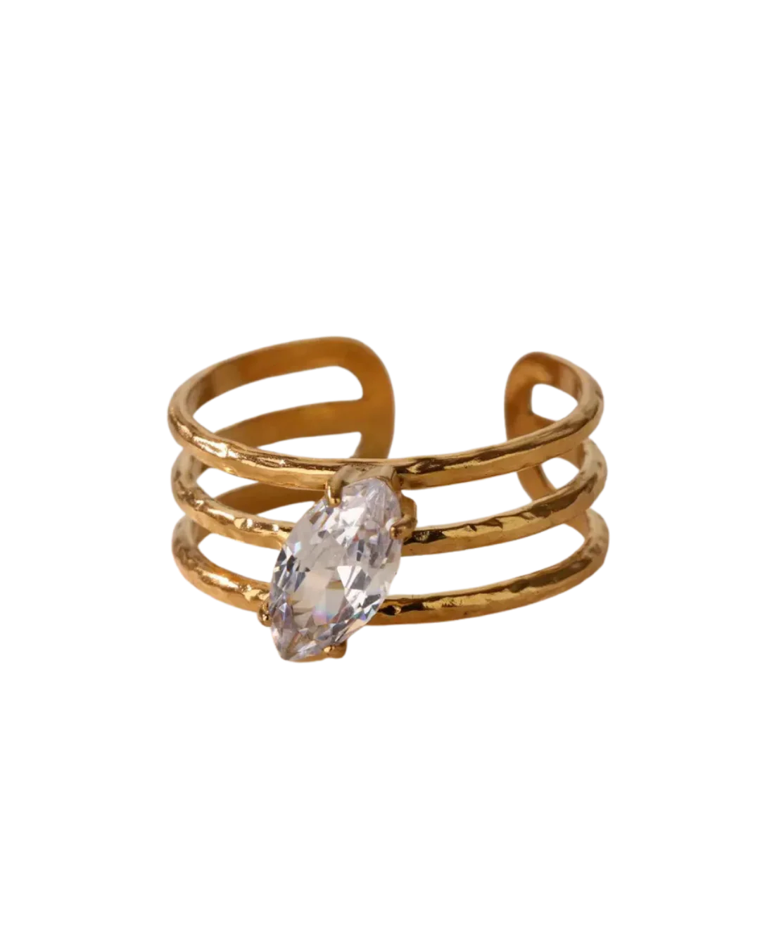 ANILLO TRIPLE LINEA ROMBO CUBIC