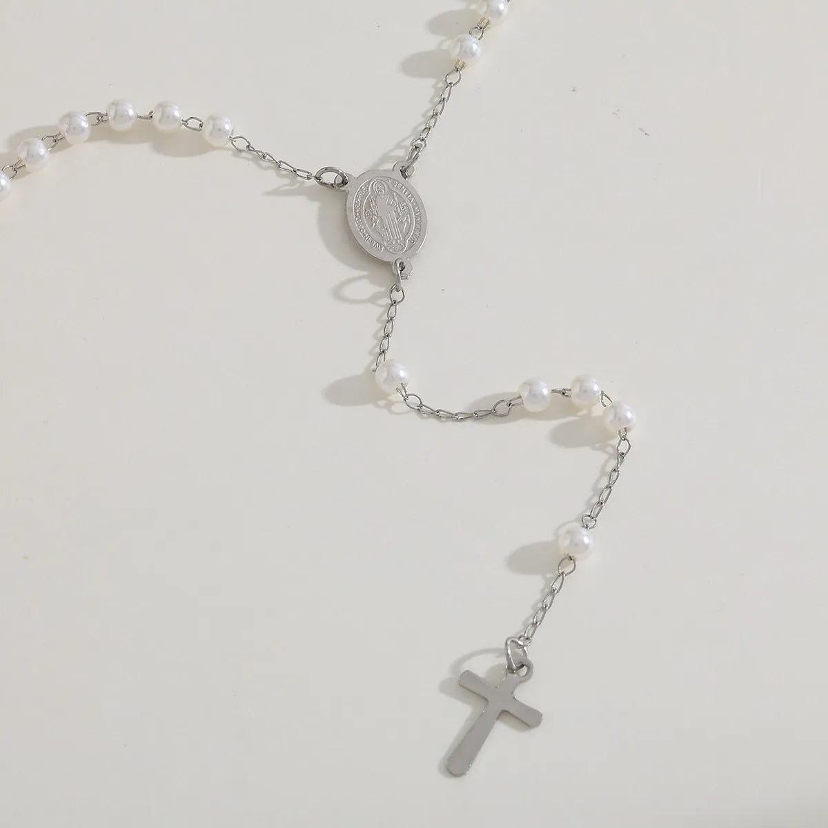 COLLAR ROSARIO PERLAS SILVER