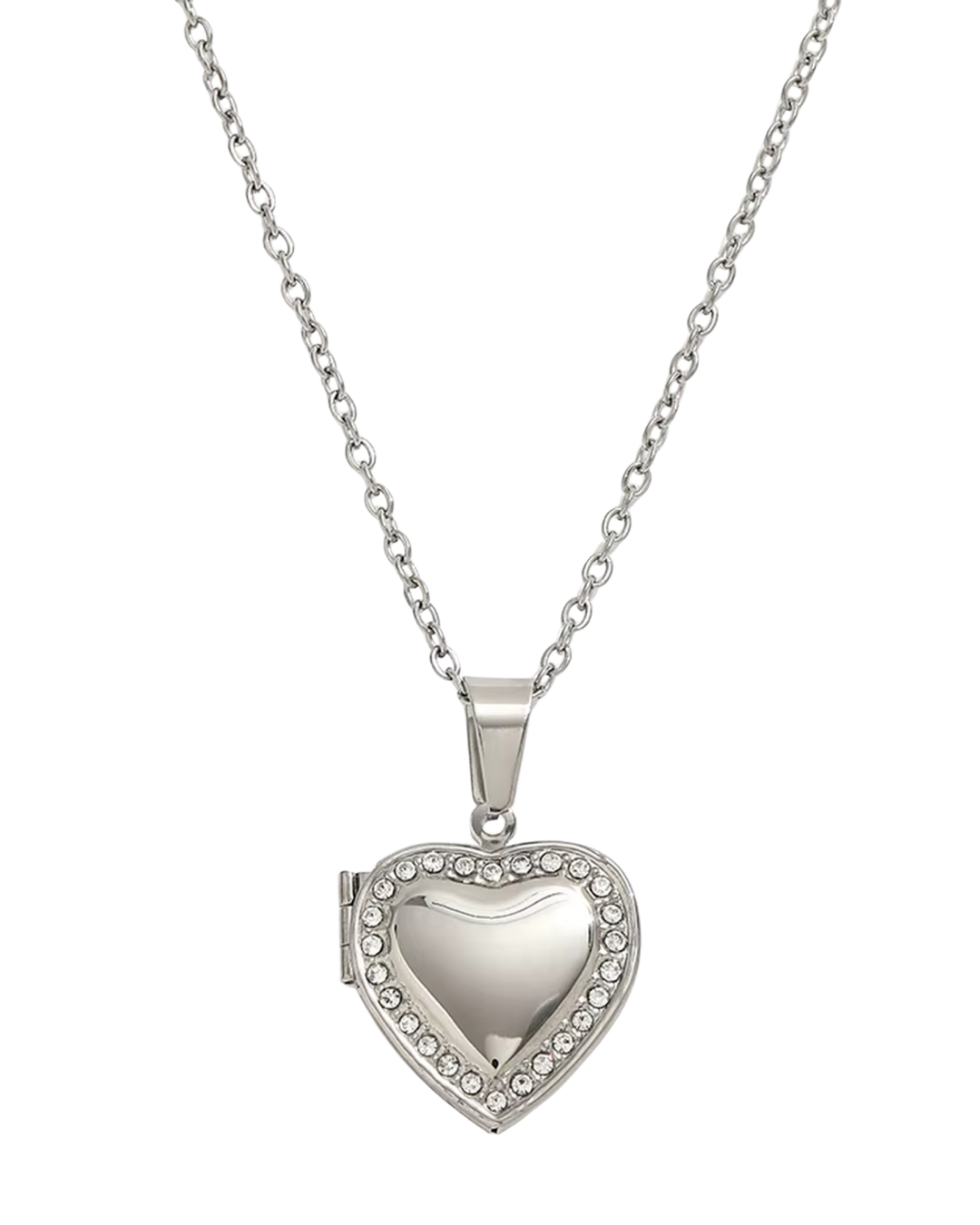 COLLAR RELICARIO SHINY HEART SILVER