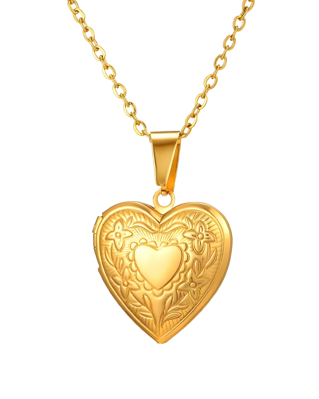 COLLAR RELICARIO HEART VINTAGE GOLD