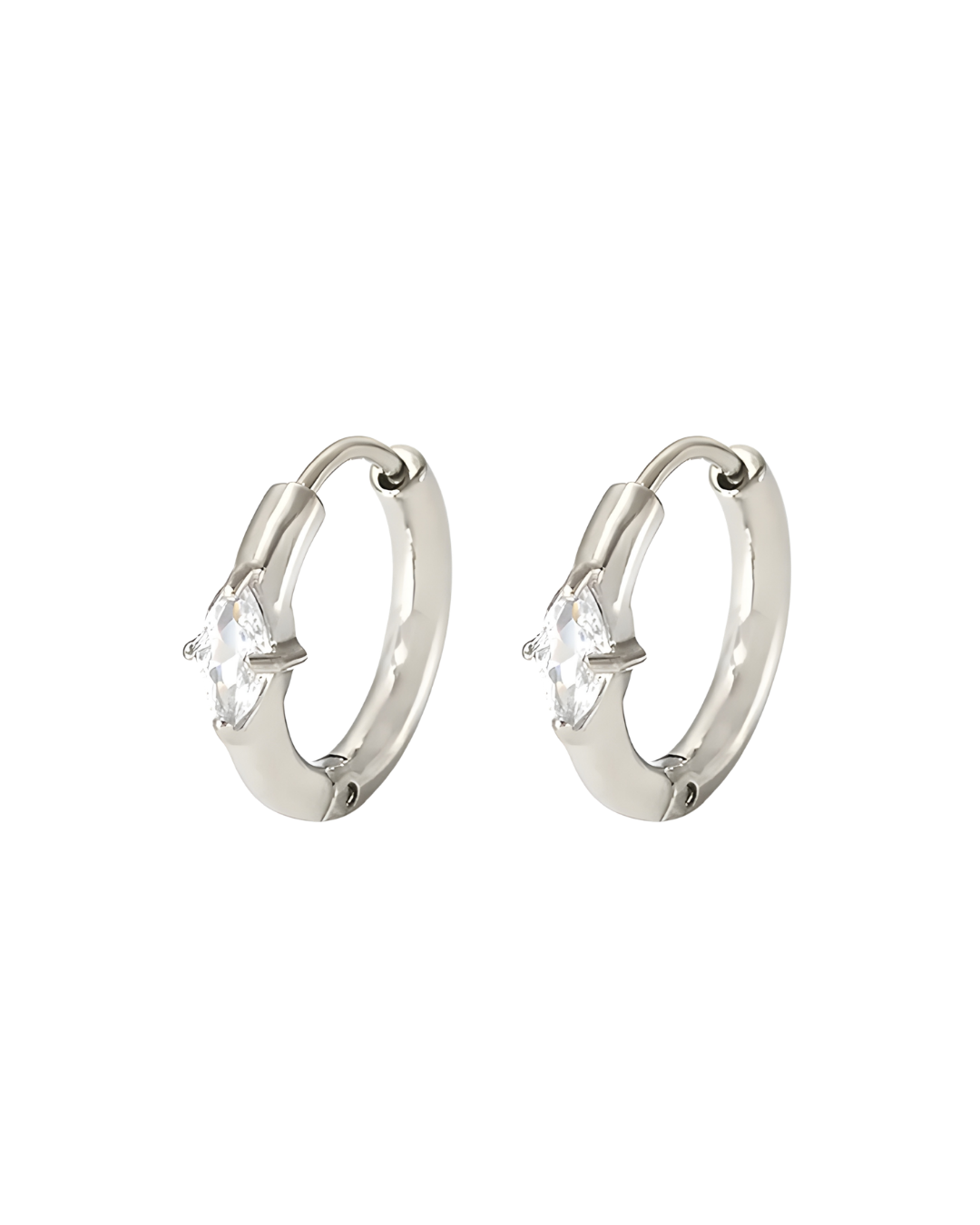AROS HOOPS ROMBO CUBIC SILVER