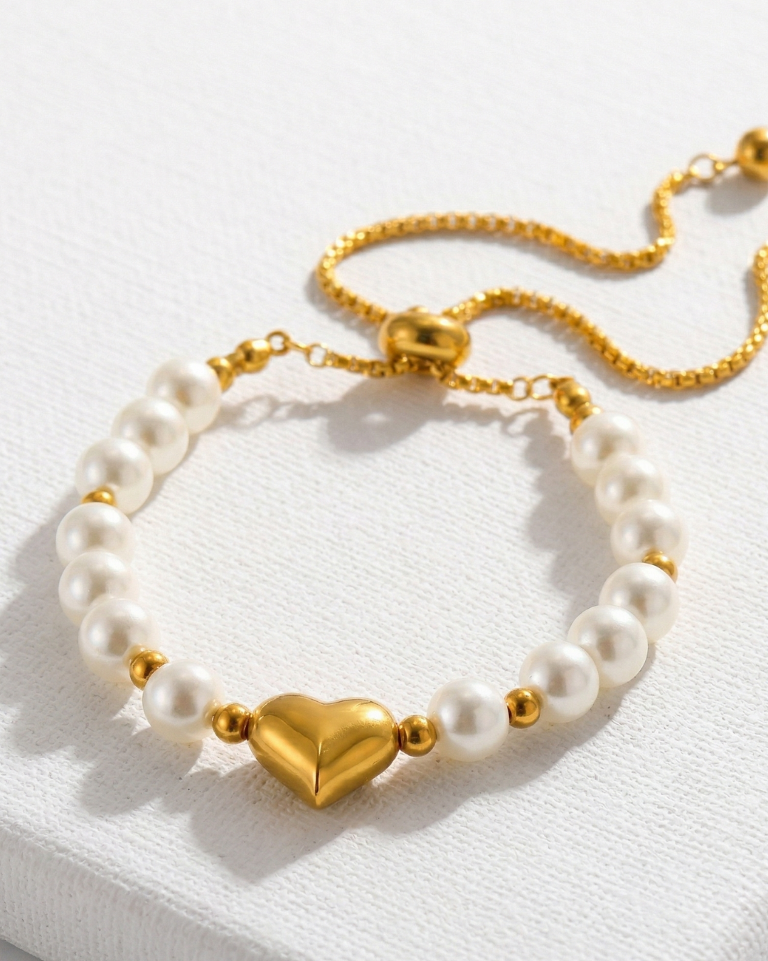 PULSERA LOVE PEARLY TENNIS GOLD