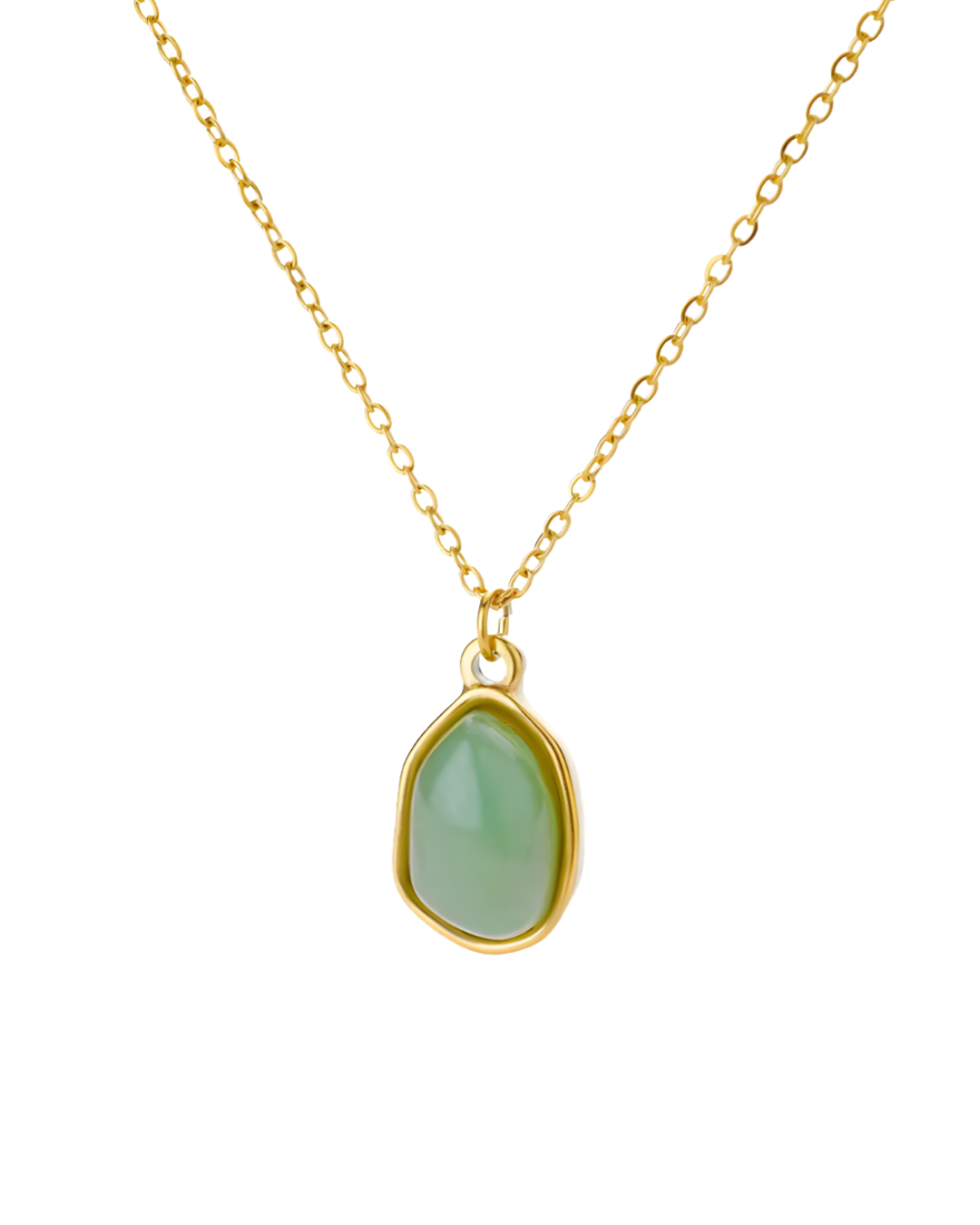 COLLAR PIEDRA NATURAL SOFT GREEN SILVER