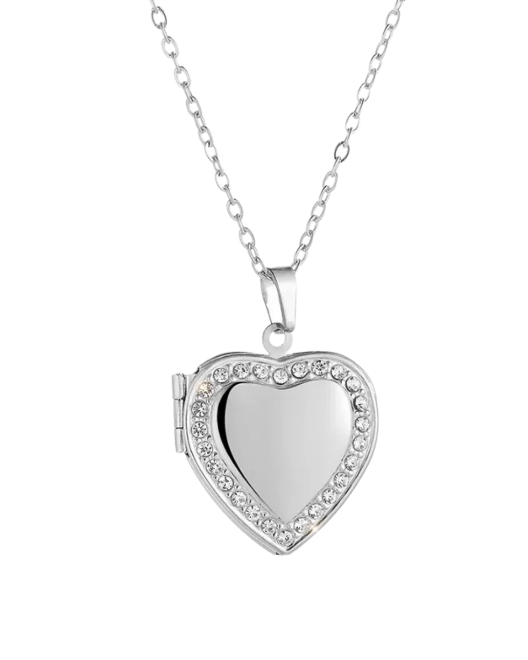 COLLAR RELICARIO SHINY HEART SILVER