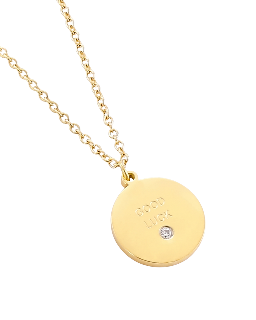COLLAR MEDALLA CLASICA GOOD LUCK GOLD