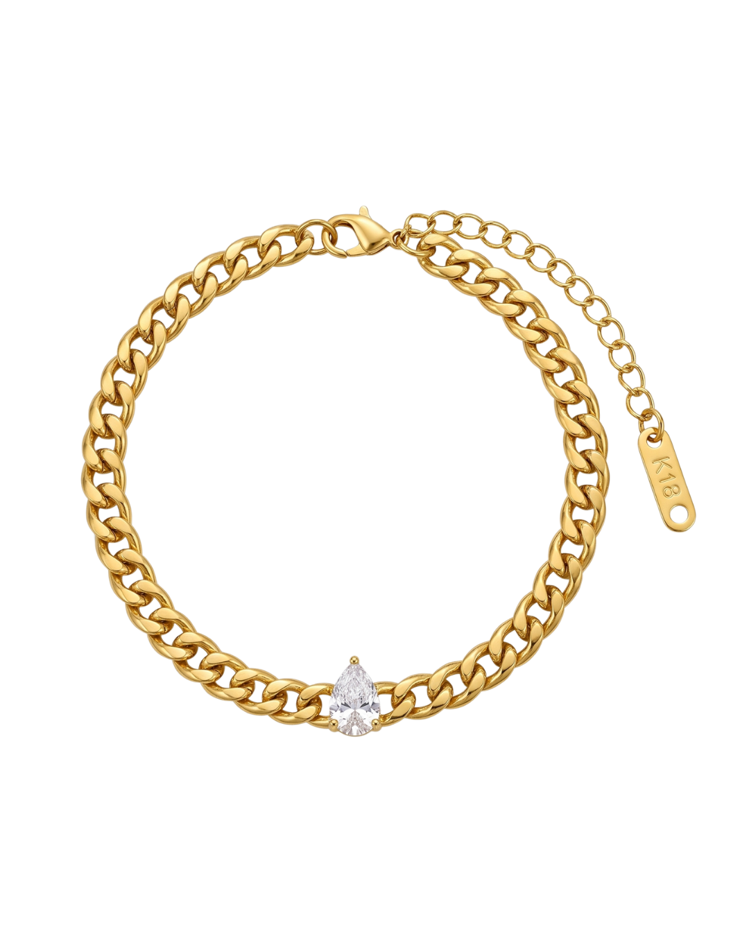 PULSERA CHUNKY CUBIC DROP GOLD