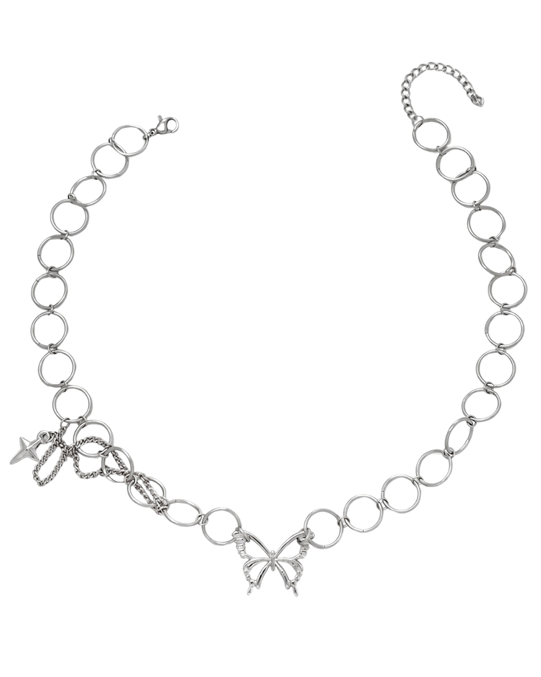 COLLAR CHOKER MARIPOSA SILVER