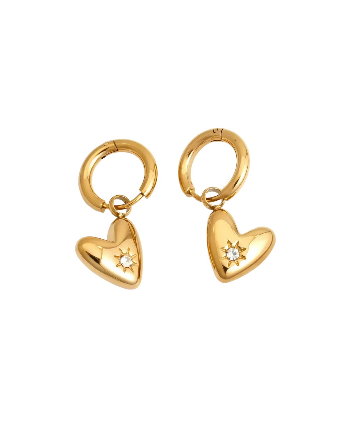 AROS HOOPS HEART IRREGULAR GOLD