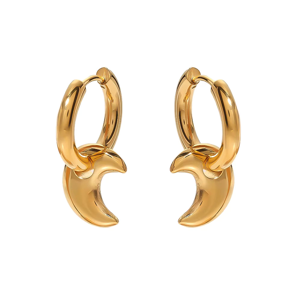 AROS HOOPS MOON GOLD