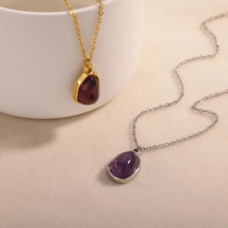 COLLAR PIEDRA NATURAL SILVER VIOLETA