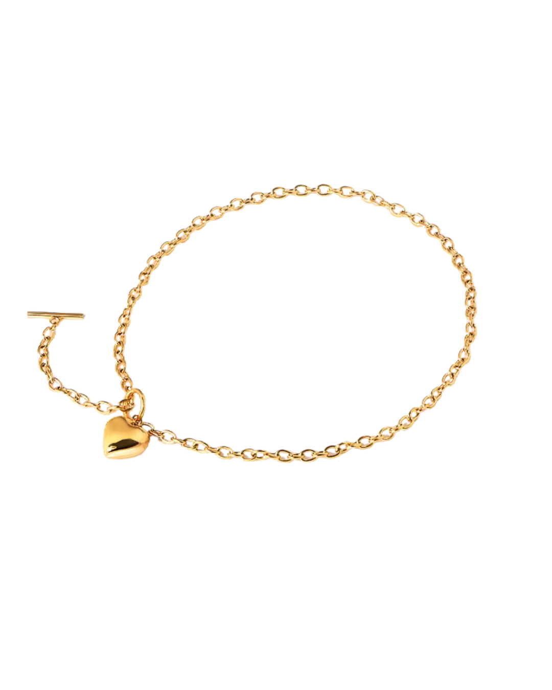 COLLAR CORAZON BARRA CHUNKY GOLD