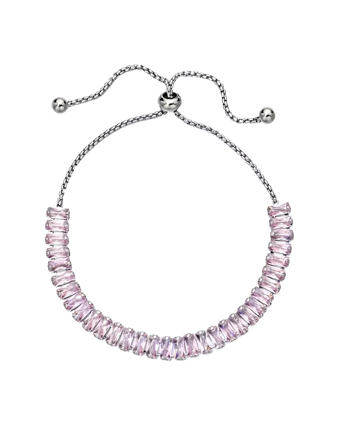 PULSERA LUXURY TENNIS SILVER ROSA