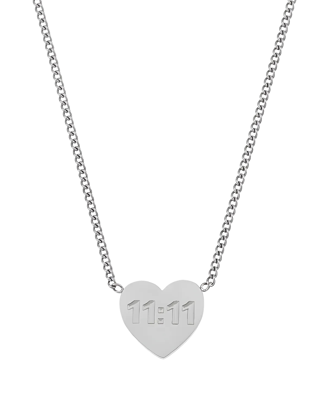 COLLAR 11:11 HEART SILVER