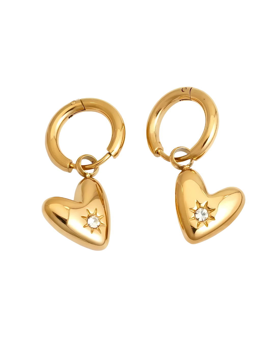 AROS HOOPS HEART IRREGULAR GOLD
