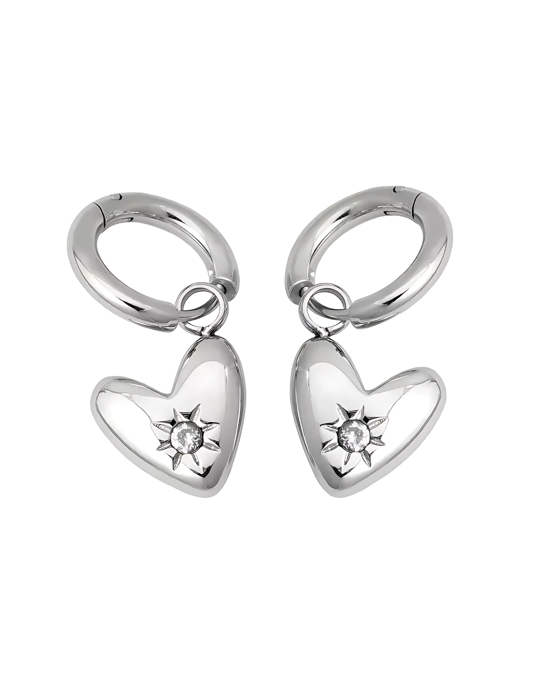 AROS HOOPS HEART IRREGULAR SILVER