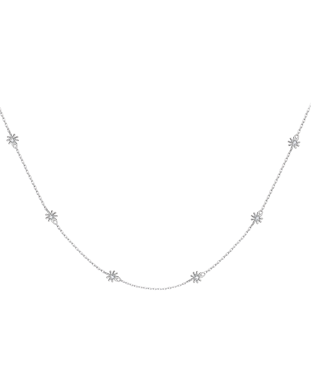 CHOKER FLOWER SILVER
