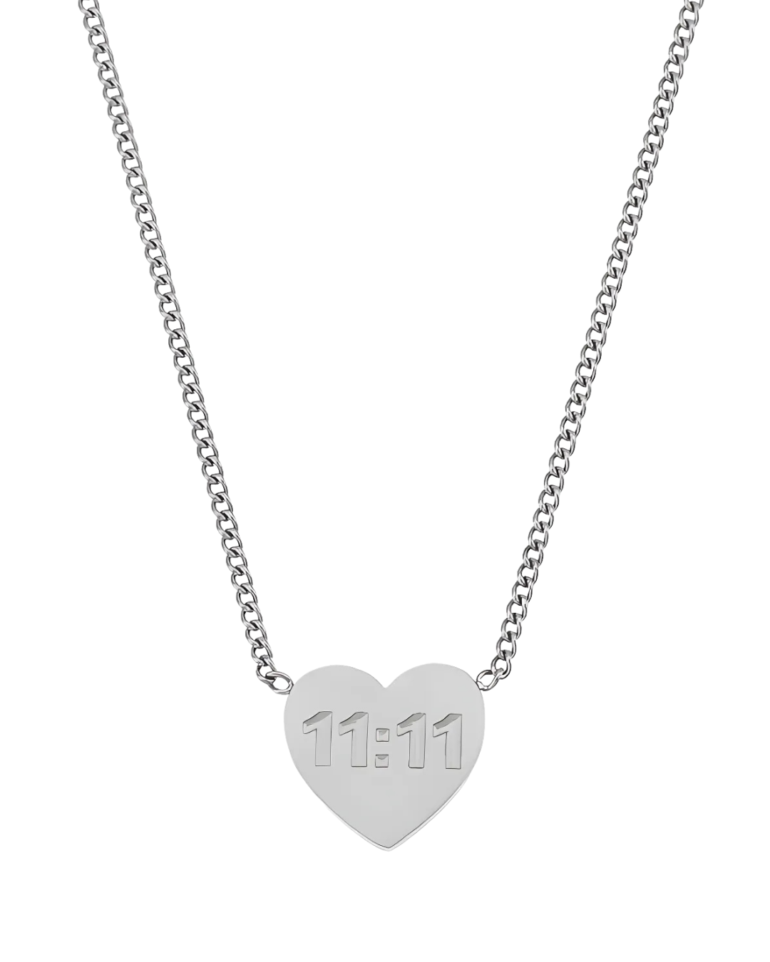 COLLAR 11:11 HEART SILVER