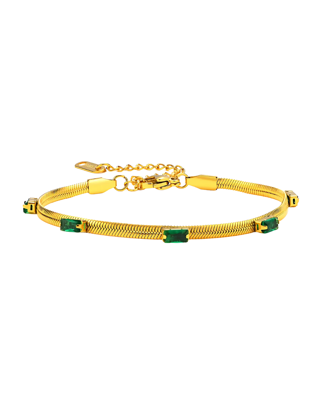 PULSERA CLAPTON PLANA ESMERALDA