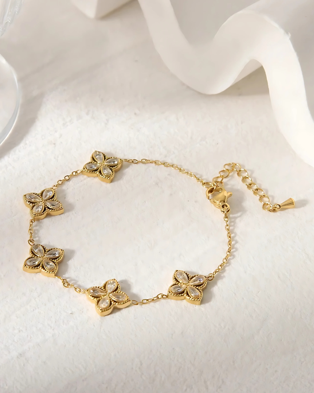 PULSERA FLOR CUBIC TOP