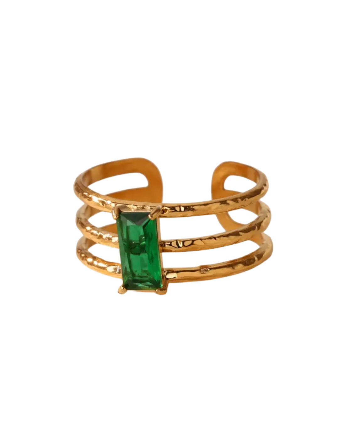 ANILLO TRIPLE LINEA ESMERALDA