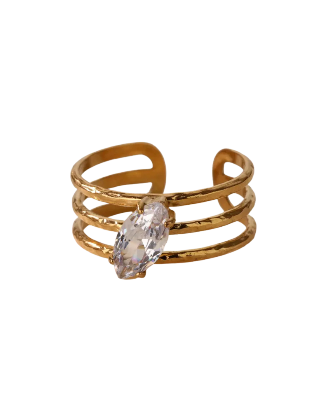 ANILLO TRIPLE LINEA ROMBO CUBIC