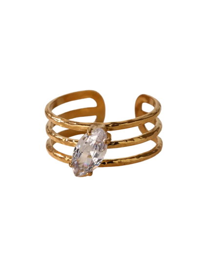 ANILLO TRIPLE LINEA ROMBO CUBIC