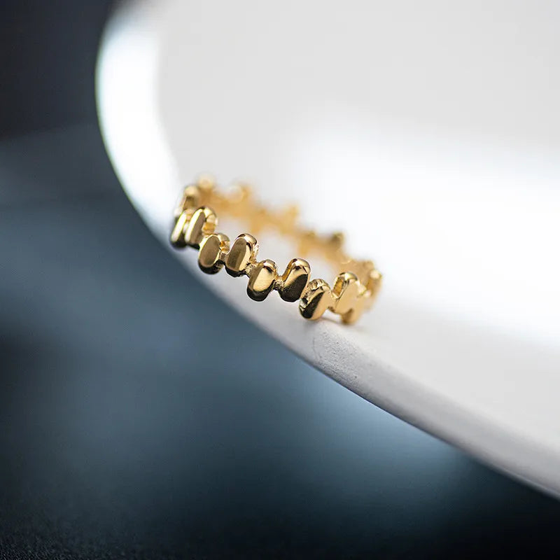 ANILLO BOLITAS IRREGULARES GOLD