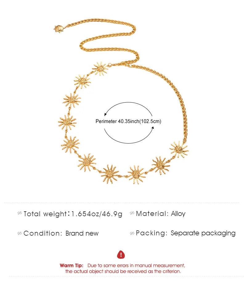 BELLY CHAIN THE SUN GOLD