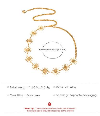 BELLY CHAIN THE SUN GOLD