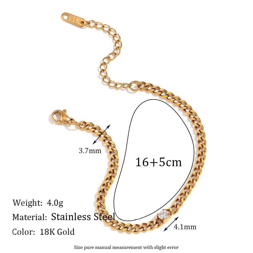 PULSERA CHUNKY CUBIC  GOLD 4.1 X 3.7MM