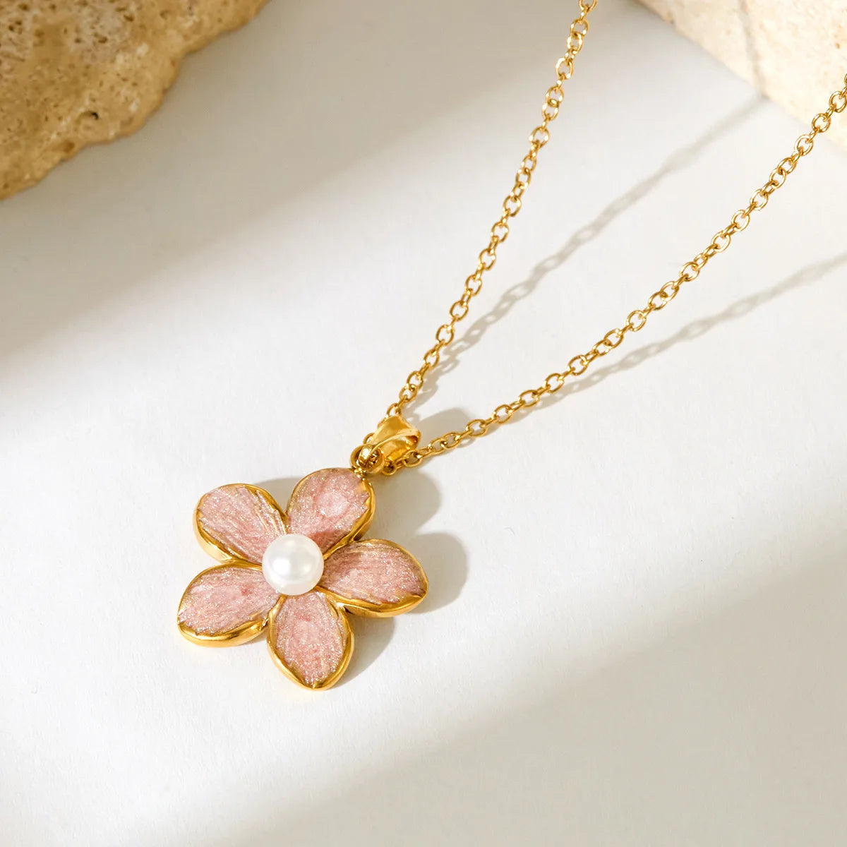 COLLAR FLOR PINK PEARL