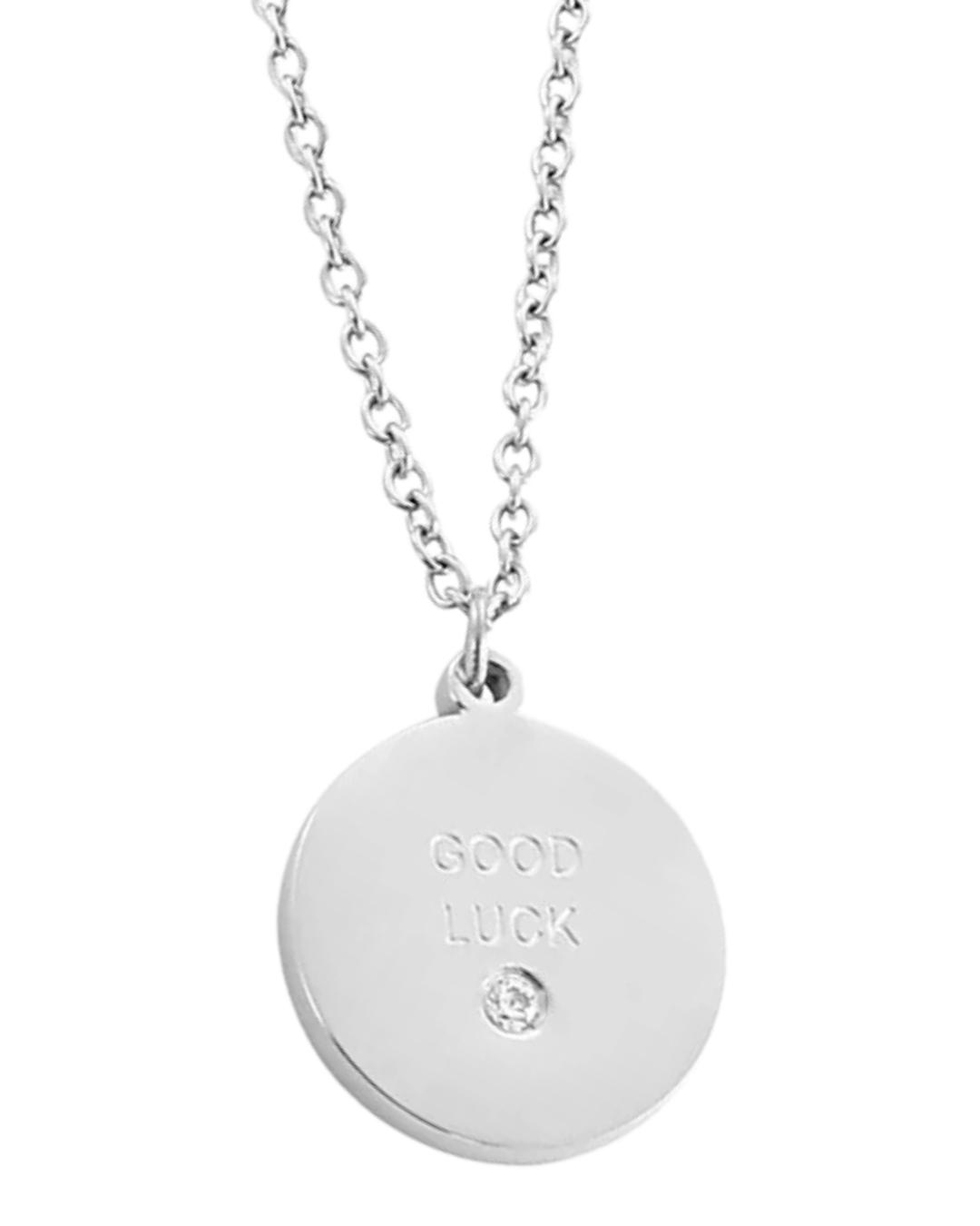 COLLAR MEDALLA CLASICA SILVER GOOD LUCK
