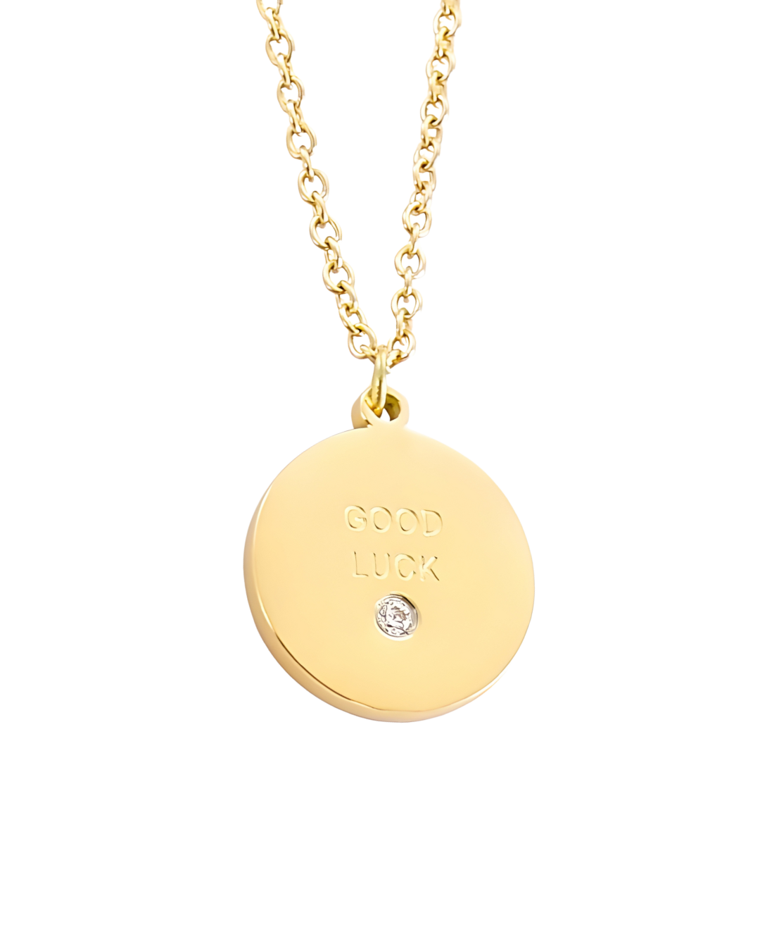 COLLAR MEDALLA CLASICA GOOD LUCK GOLD
