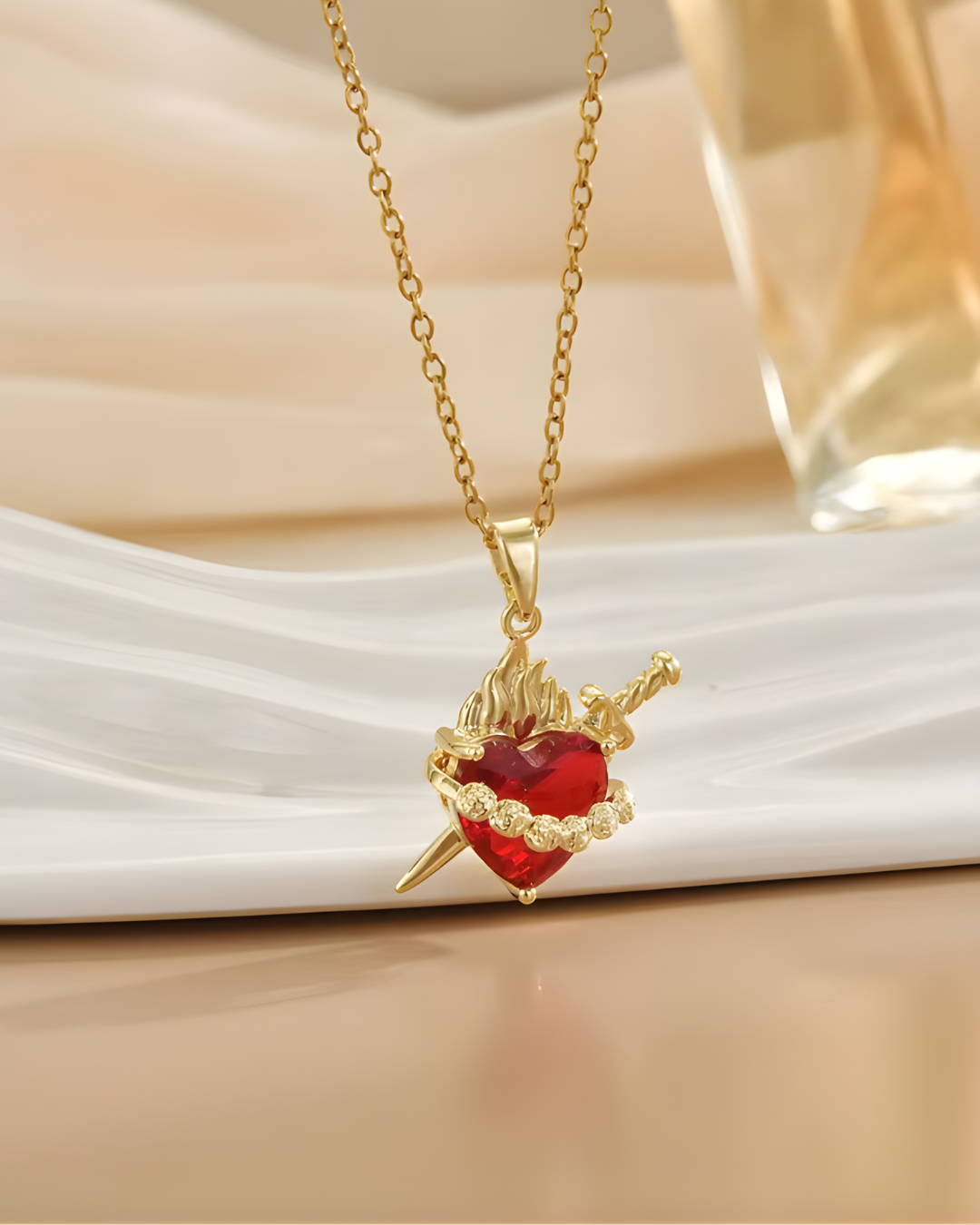 COLLAR HEART RED DAGA