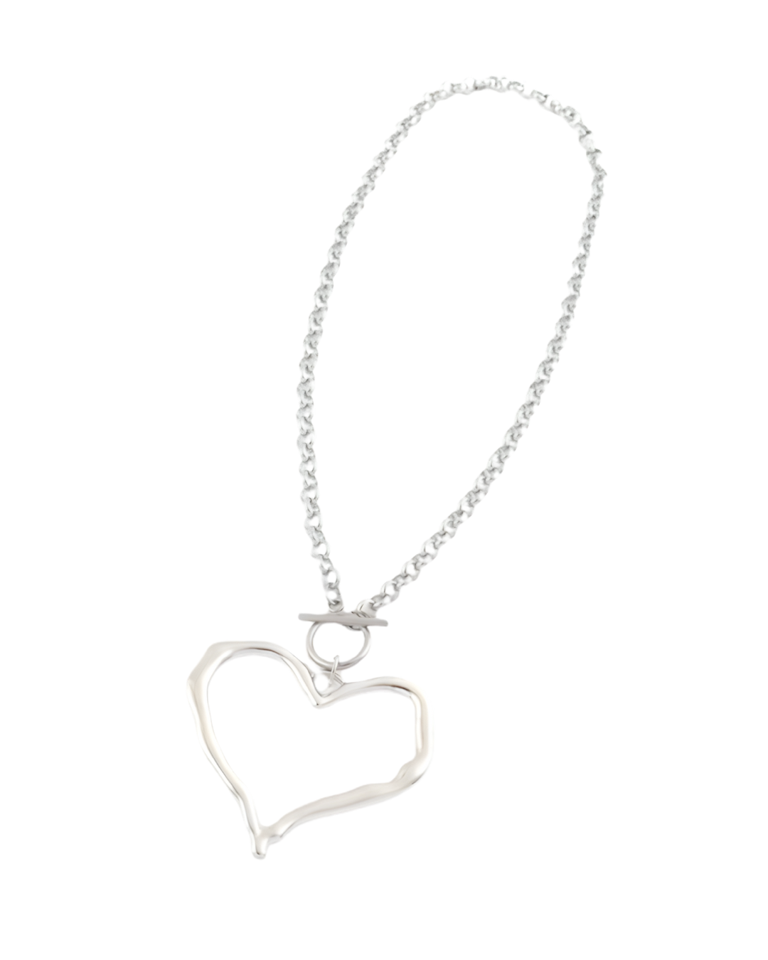 COLLAR MAXI CORAZON CALADO SILVER