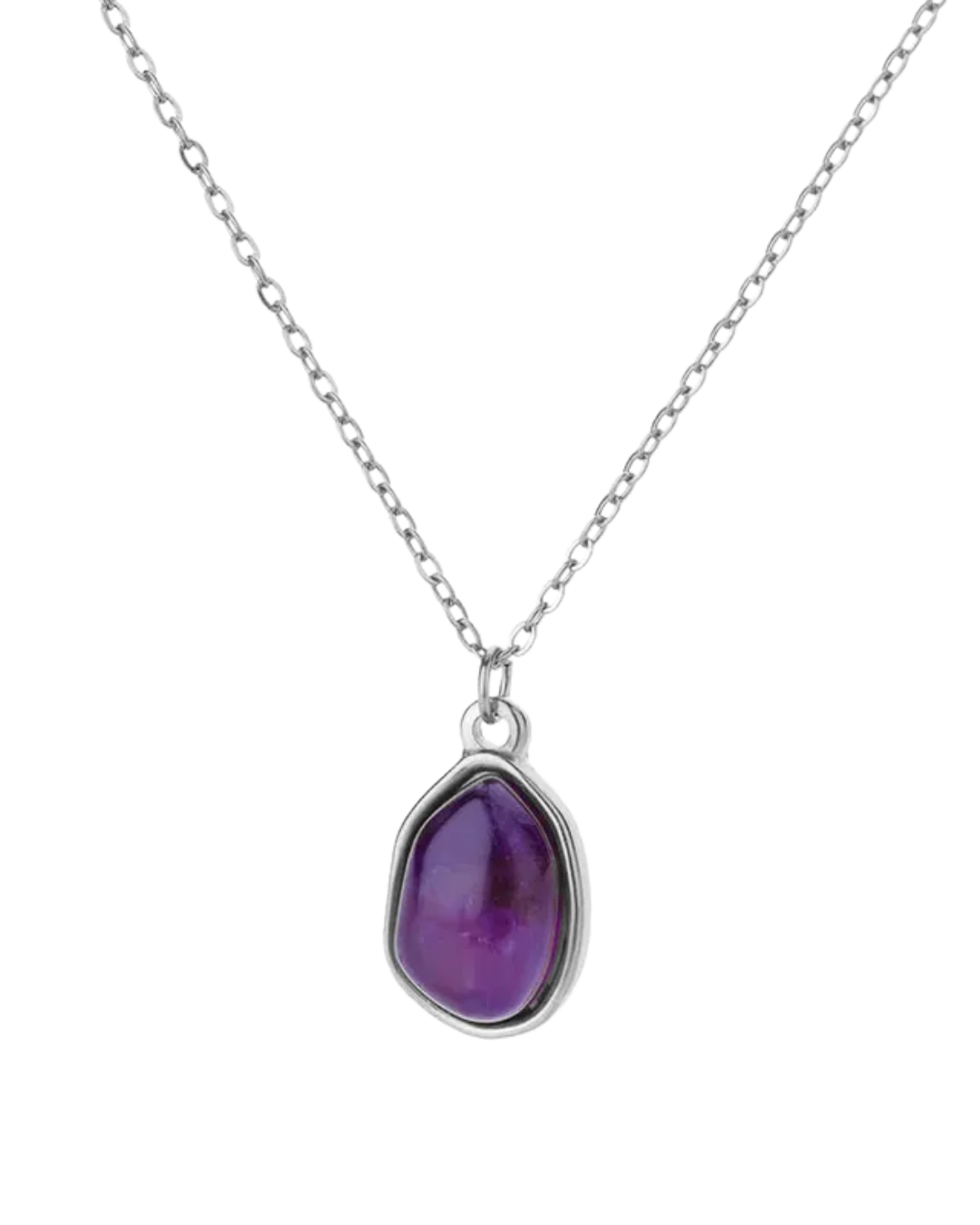 COLLAR PIEDRA NATURAL SILVER VIOLETA