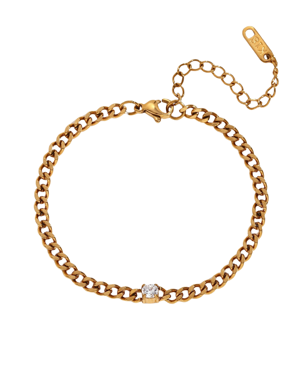 PULSERA CHUNKY CUBIC GOLD 4.5 X 5MM