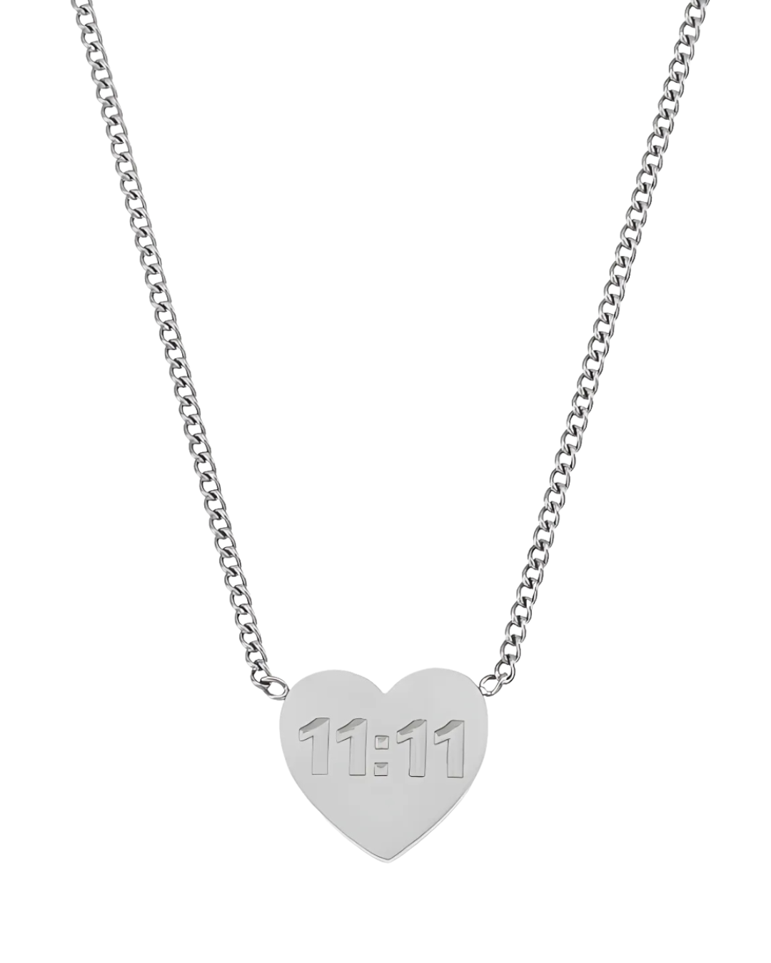 COLLAR 11:11 HEART SILVER