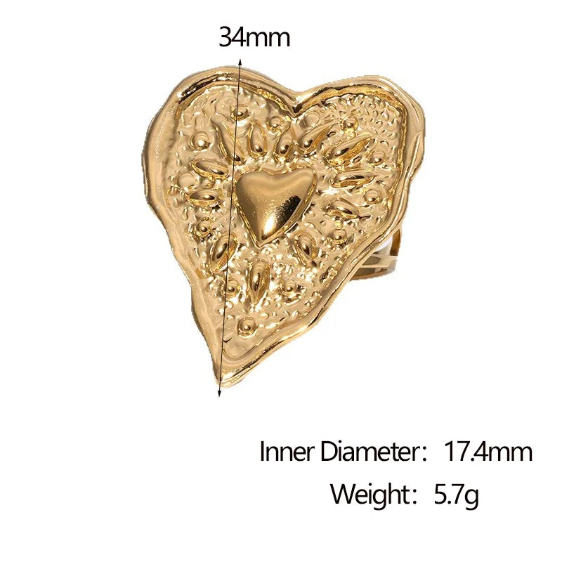 ANILLO HEART RETRO GOLD
